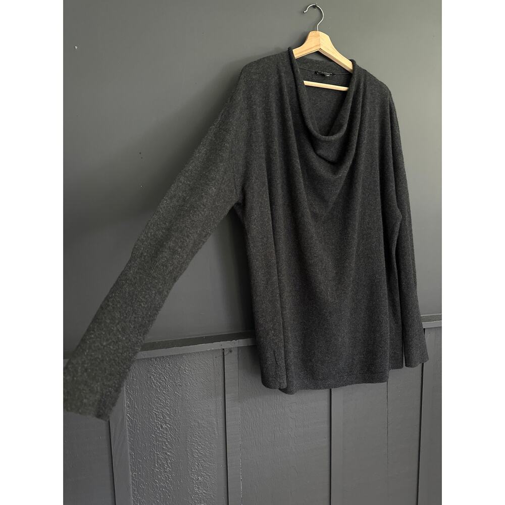 Ann Taylor Gray 100% Cashmere Cowl Neck Long Sleeve Sweater Size XXL - Picture 2 of 7